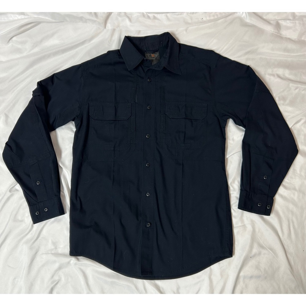 5.11 Tactical Black Long Sleeve Button Down Utility Taclite Shirt Ripstop Mens S